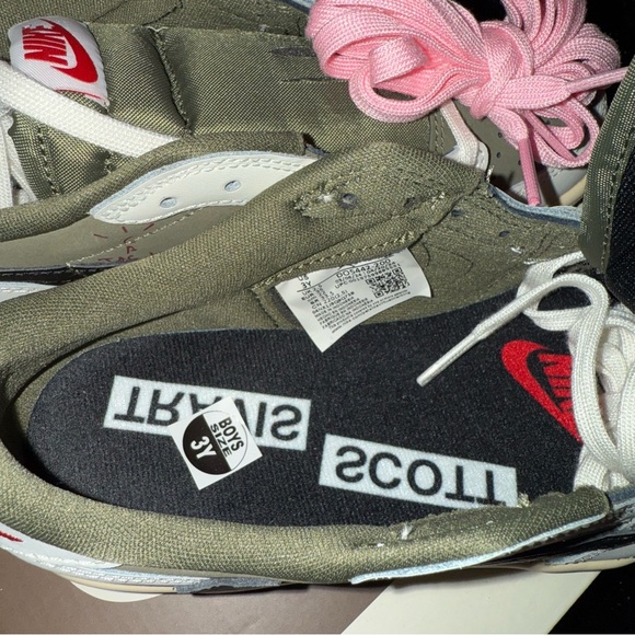 Travis Scott 3Y Nike Air Jordan 1 Low Olive Sneakers - Picture 7 of 8